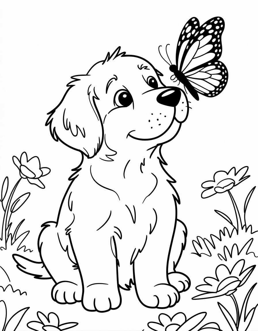 Puppy with Butterfly